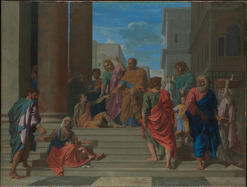 San Pietro e San Giovanni che guariscono il zoppo - Nicolas Poussin