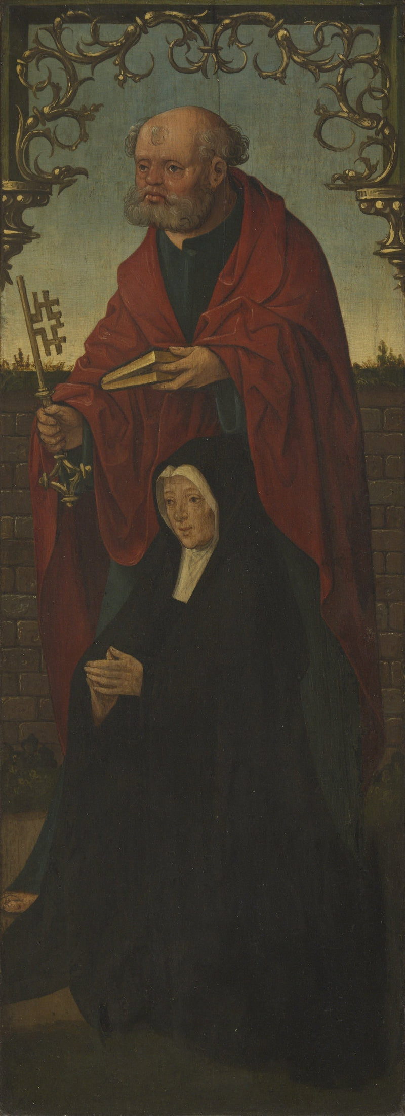 San Pietro e un donatore ; San Tommaso (al rovescio) - Jacob Cornelisz van Oostsanen