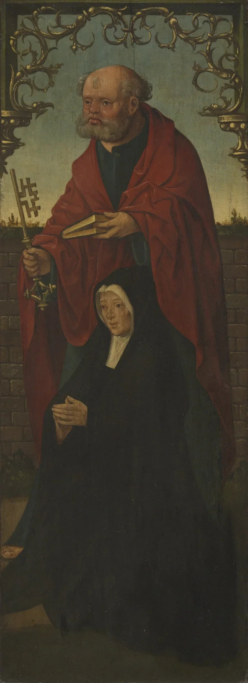 San Pietro e un donatore ; San Tommaso (al rovescio) - Jacob Cornelisz van Oostsanen