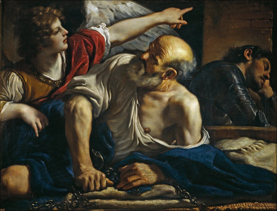 San Pietro liberato da un angelo - Guercino