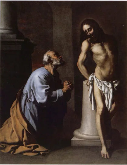 San Pietro penitente davanti a Cristo alla colonna - Francisco de Zurbarán