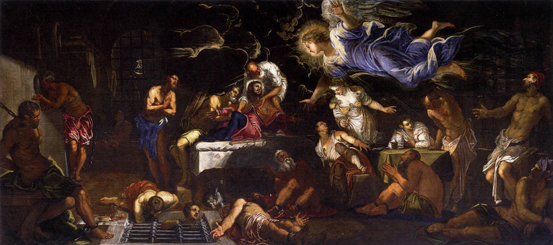 San Rocco in prigione visitato da un angelo - Jacopo Tintoretto