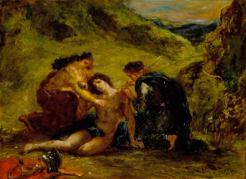 San Sebastiano con santa Irene e un accompagnatore - Eugène Delacroix