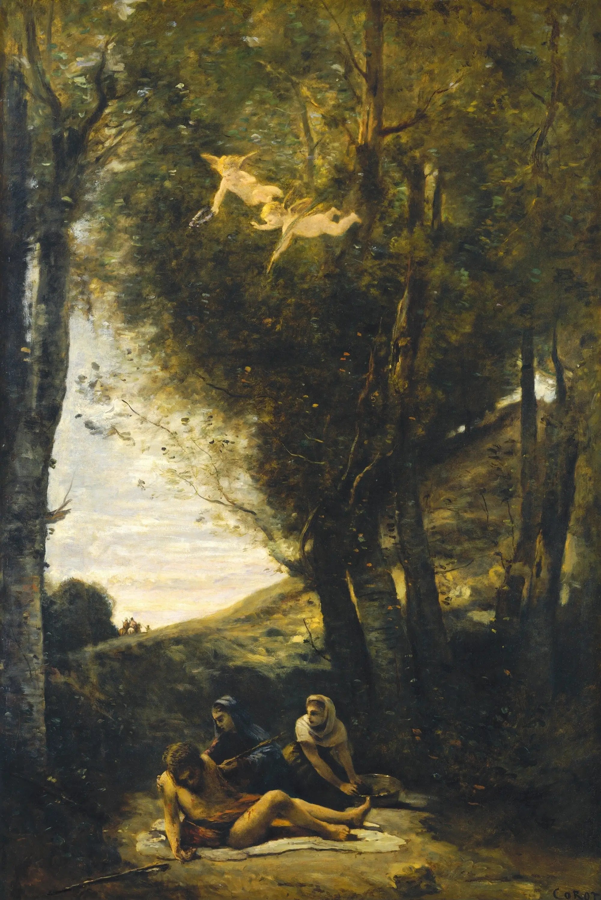 Saint-Sébastien secouru par les Saintes Femmes - Jean-Baptiste Camille Corot - Alpha Reproduction