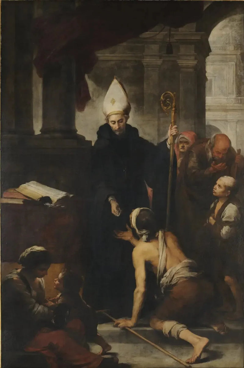 San Tommaso de Villanueva che fa l'elemosina ai poveri - Bartolomé Esteban Murillo