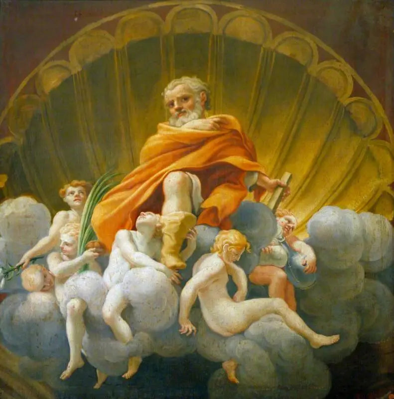 San Tommaso circondato da angeli (copie della volta della cupola della cattedrale di Parma) - Antonio da Correggio