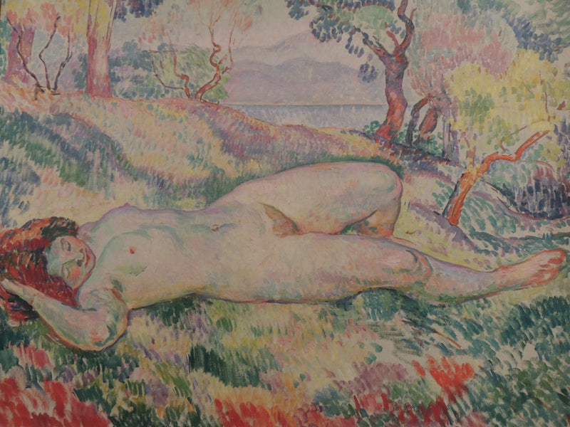 Saint-Tropez, nuda sdraiata in un paesaggio - Henri Lebasque