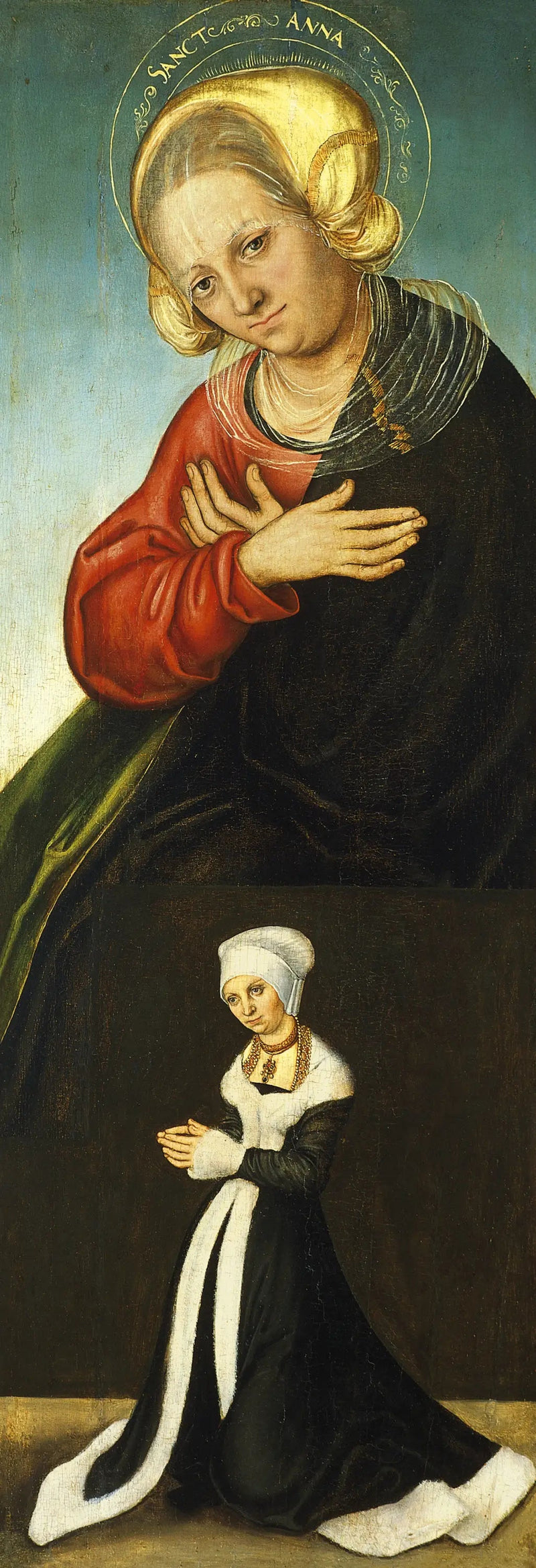 Santa Anna con la duchessa Barbara di Sassonia come donatrice (ala destra interna) - Lucas Cranach il Vecchio