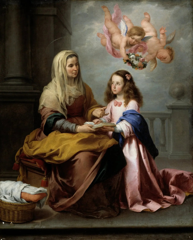 Santa Anna insegna a leggere a Maria - Bartolomé Esteban Murillo