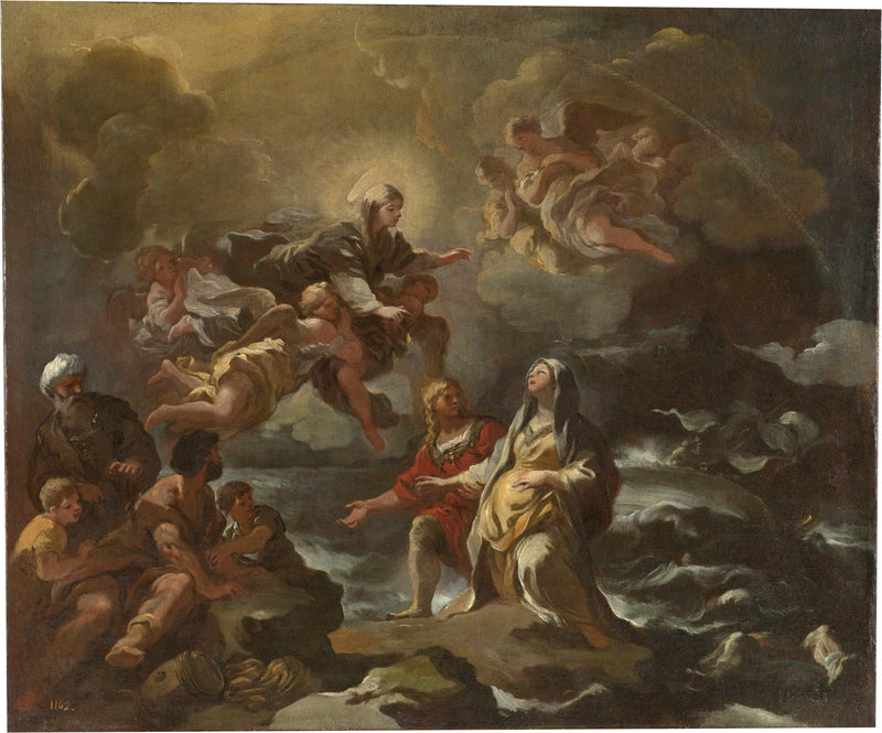 Santa Brigida salvata da un naufragio dalla Vergine Maria - Luca Giordano