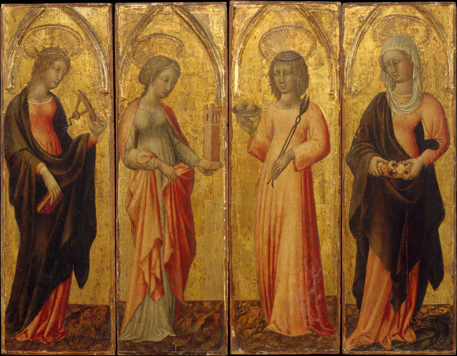 Sainte Catherine d Alexandrie, Barbe, Agathe et Marguerite - Giovanni di Paolo (Giovanni di Paolo di Grazia)