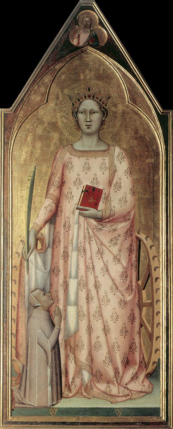 Santa Caterina d'Alessandria con il donatore e la benedizione di Cristo - Bernardo Daddi