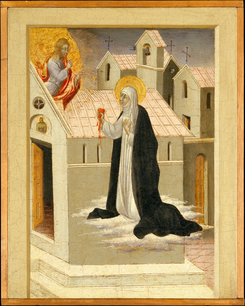 Santa Caterina da Siena scambia il suo cuore con Gesù Cristo - Giovanni di Paolo