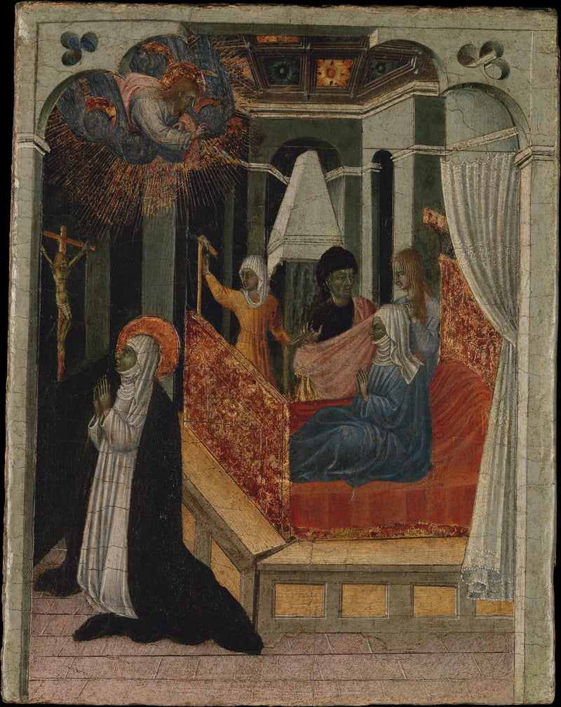 Santa Caterina da Siena che implora Cristo di resuscitare sua madre - Giovanni di Paolo