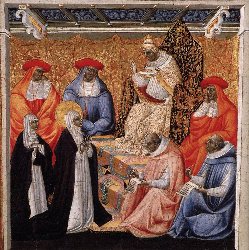 Santa Caterina davanti al papa ad Avignone - Giovanni di Paolo