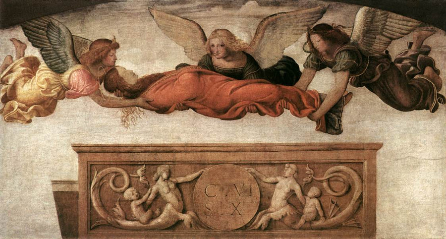 Santa Caterina portata in terra dagli angeli - Bernardino Luini