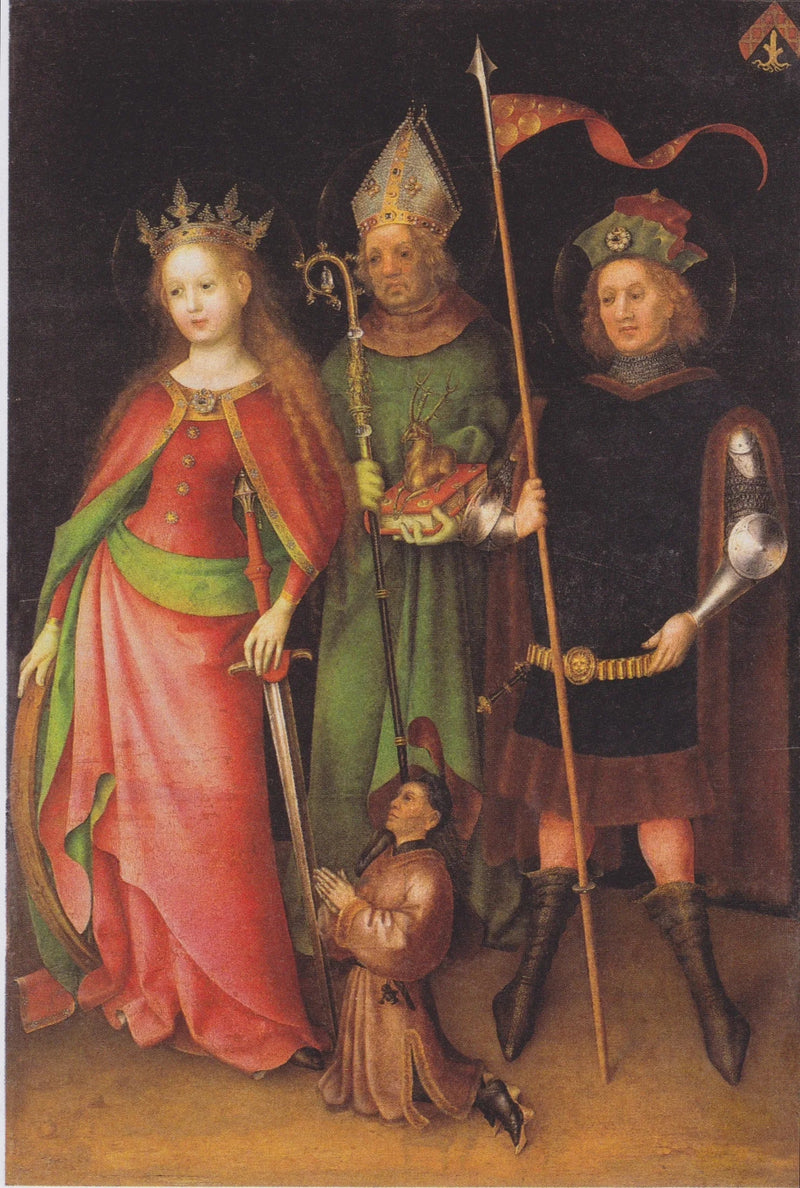 Santa Caterina, San Hubert e San Quirino (Altare del Giudizio Universale) - Stefan Lochner