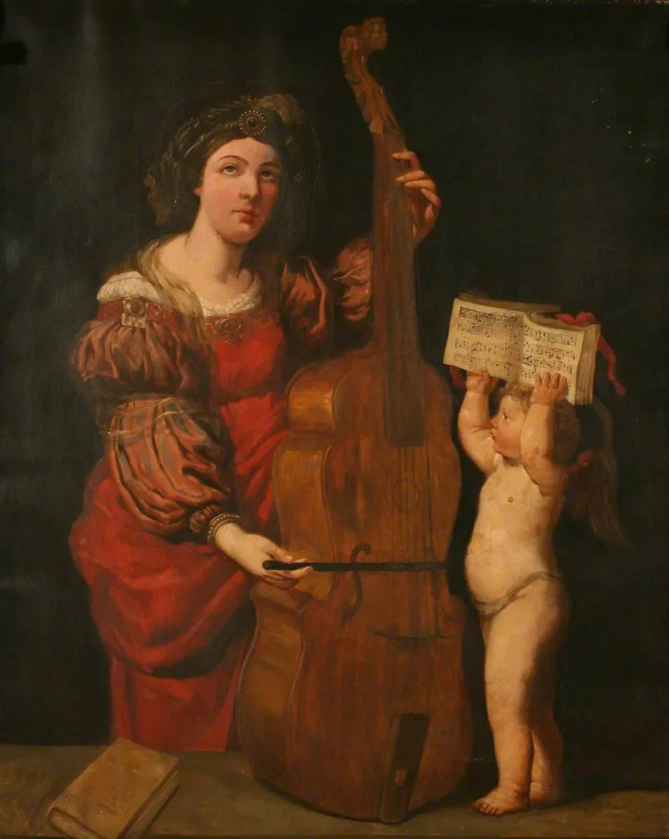Sainte Cécile jouant de la viole - Domenichino image 1 reproduction de peinture à l’huile