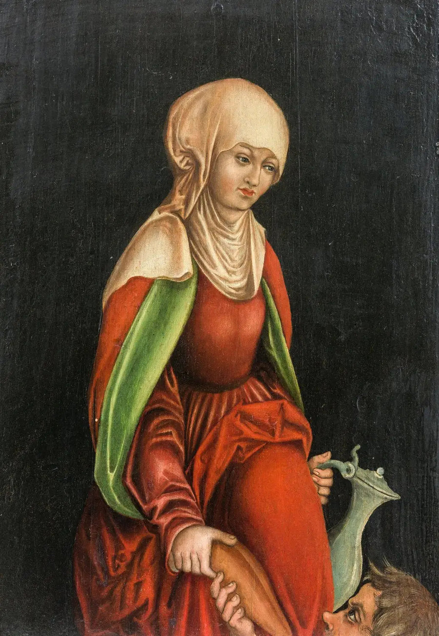 Santa Elisabetta di Turingia dà pane e acqua a un mendicante