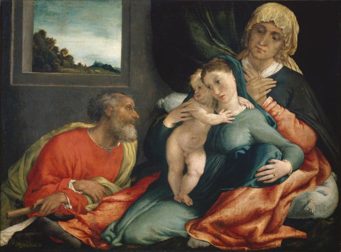 Sacra Famiglia con i santi Anna e Gioacchino - Lorenzo Lotto
