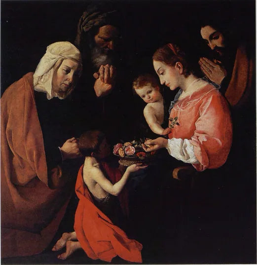 Sacra Famiglia con san Giovanni Battista bambino e i suoi genitori - Francisco de Zurbarán