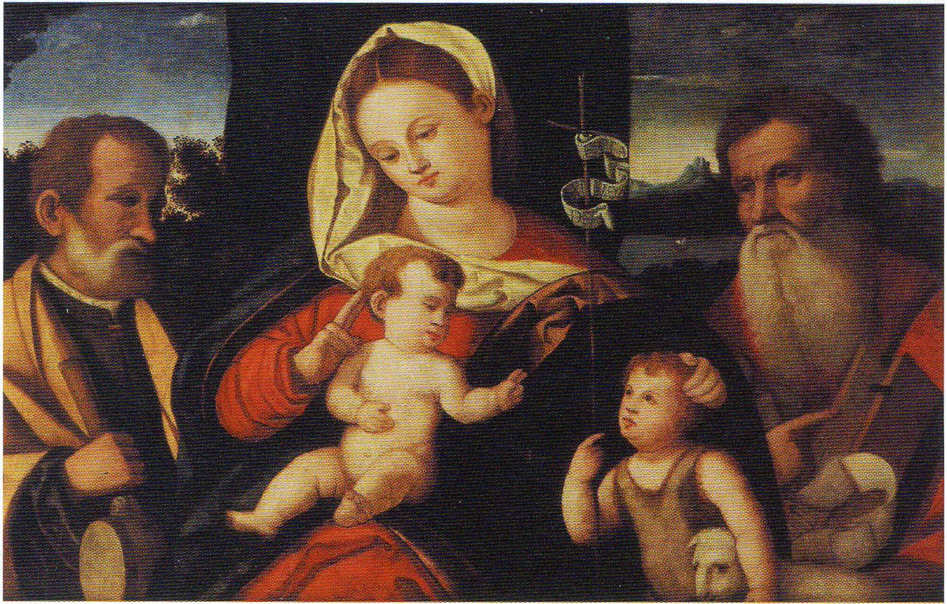 Sainte Famille avec saint Jérôme - Andrea Previtali image 1 reproduction d’œuvre d’art à l’huile