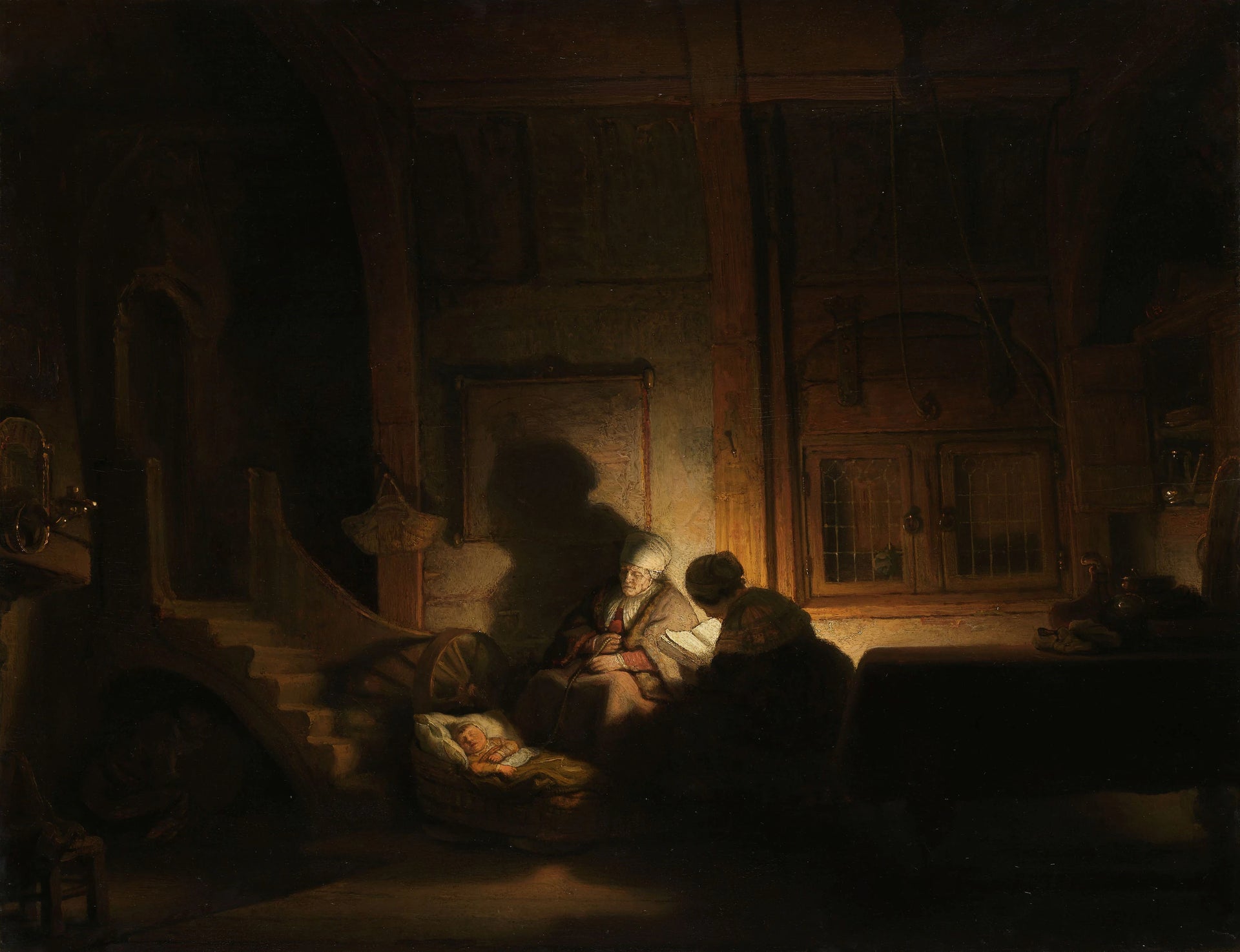 La Sainte Famille la nuit - Rembrandt