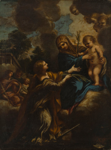 Santa Maria, il piccolo Gesù e Santa Caterina - Pietro da Cortona
