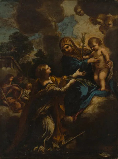 Santa Maria, il piccolo Gesù e Santa Caterina - Pietro da Cortona