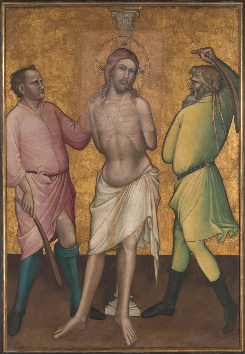 Santa Maria Maddalena che tiene una croce ; (al rovescio) La Flagellazione - Spinello Aretino