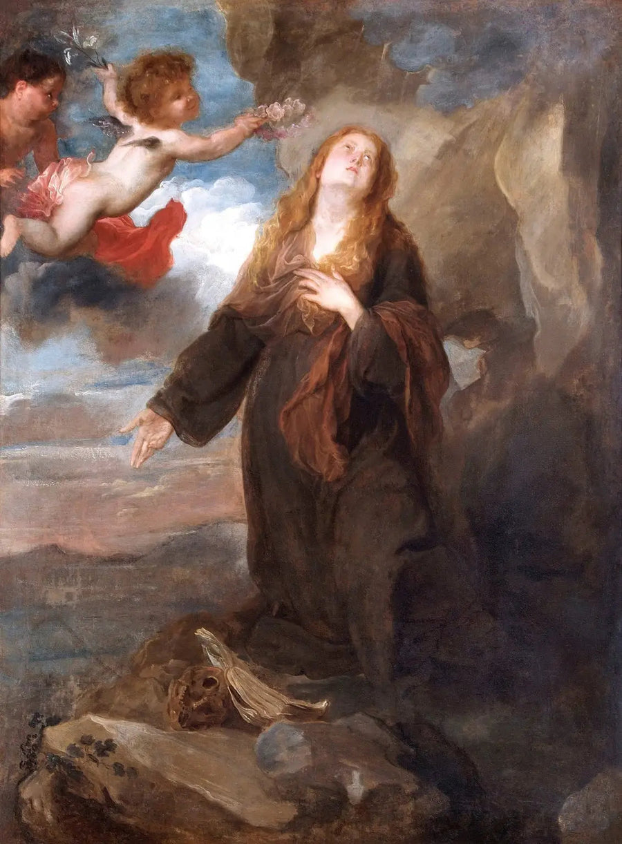 Santa Rosalia incoronata di rose da due angeli - Antoine van Dyck