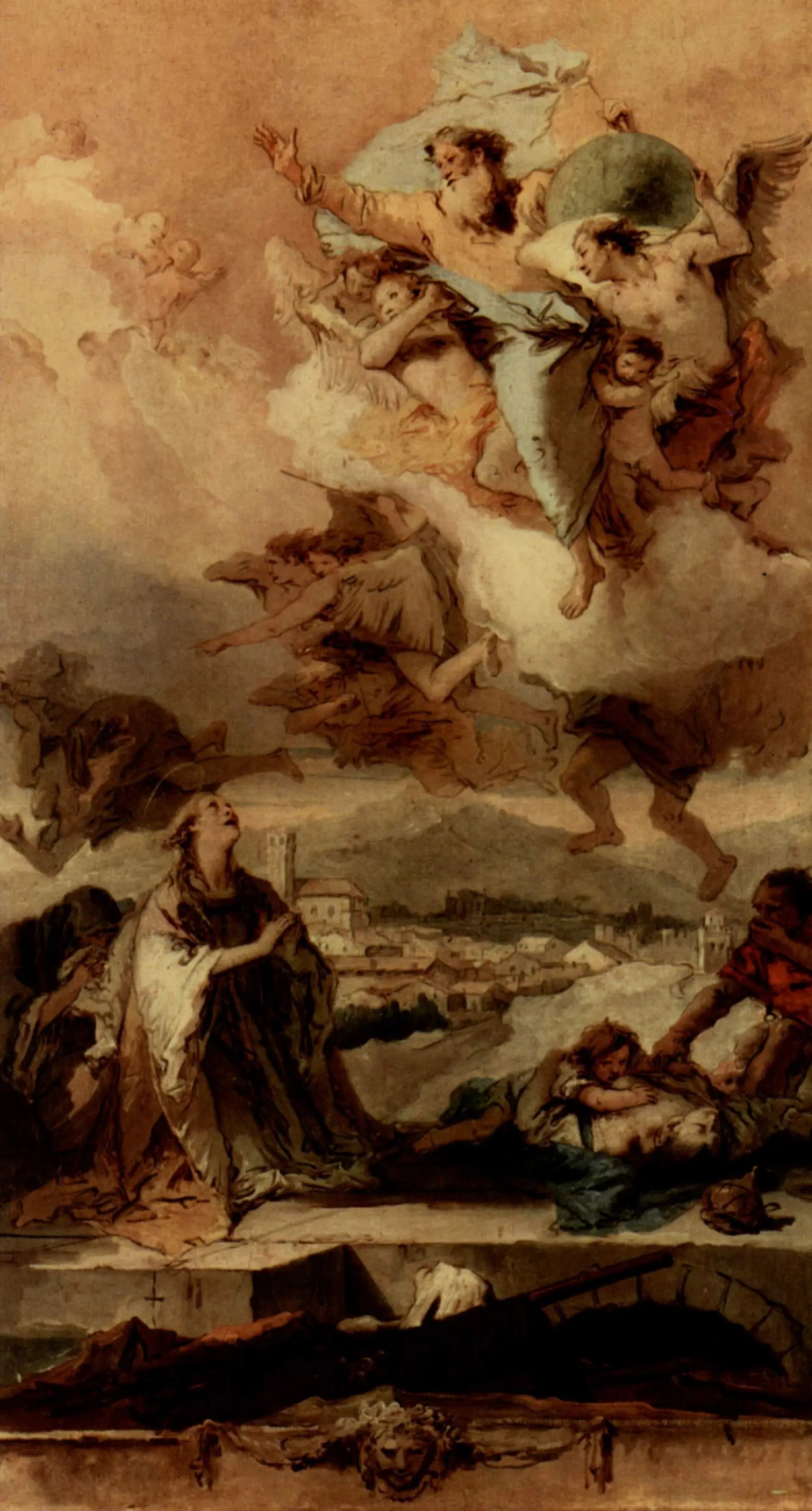 Sainte Thècle priant pour les pestiférés - Giovanni Battista Tiepolo image 1 reproduction artisanale de tableau