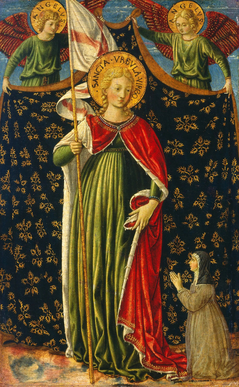 Santa Ursula con due angeli e un donatore - Benozzo Gozzoli