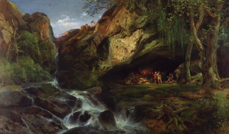 Salvator Rosa disegnando i Banditi - Thomas Moran