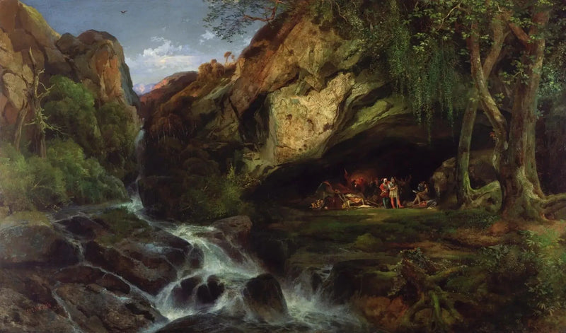 Salvator Rosa disegnando i Banditi - Thomas Moran