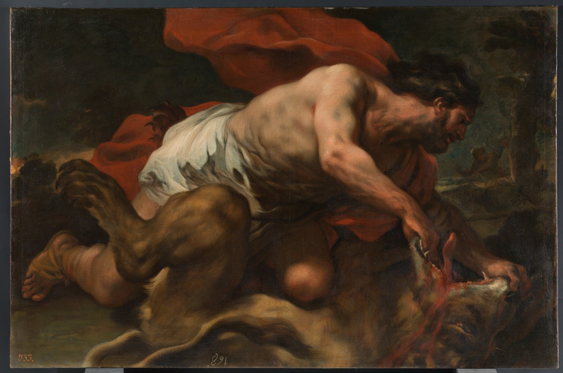 Samson et le lion - Luca Giordano image 1 copie de tableau peinte à la main