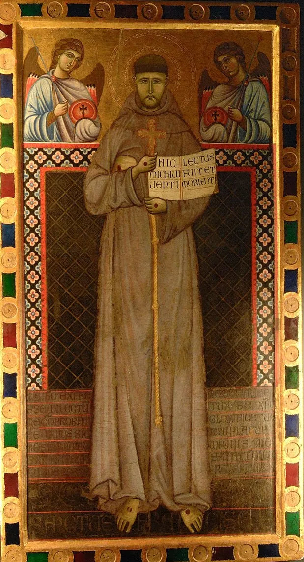 San Francesco tra due angeli (Maître de Saint François) - Maestro di San Francesco