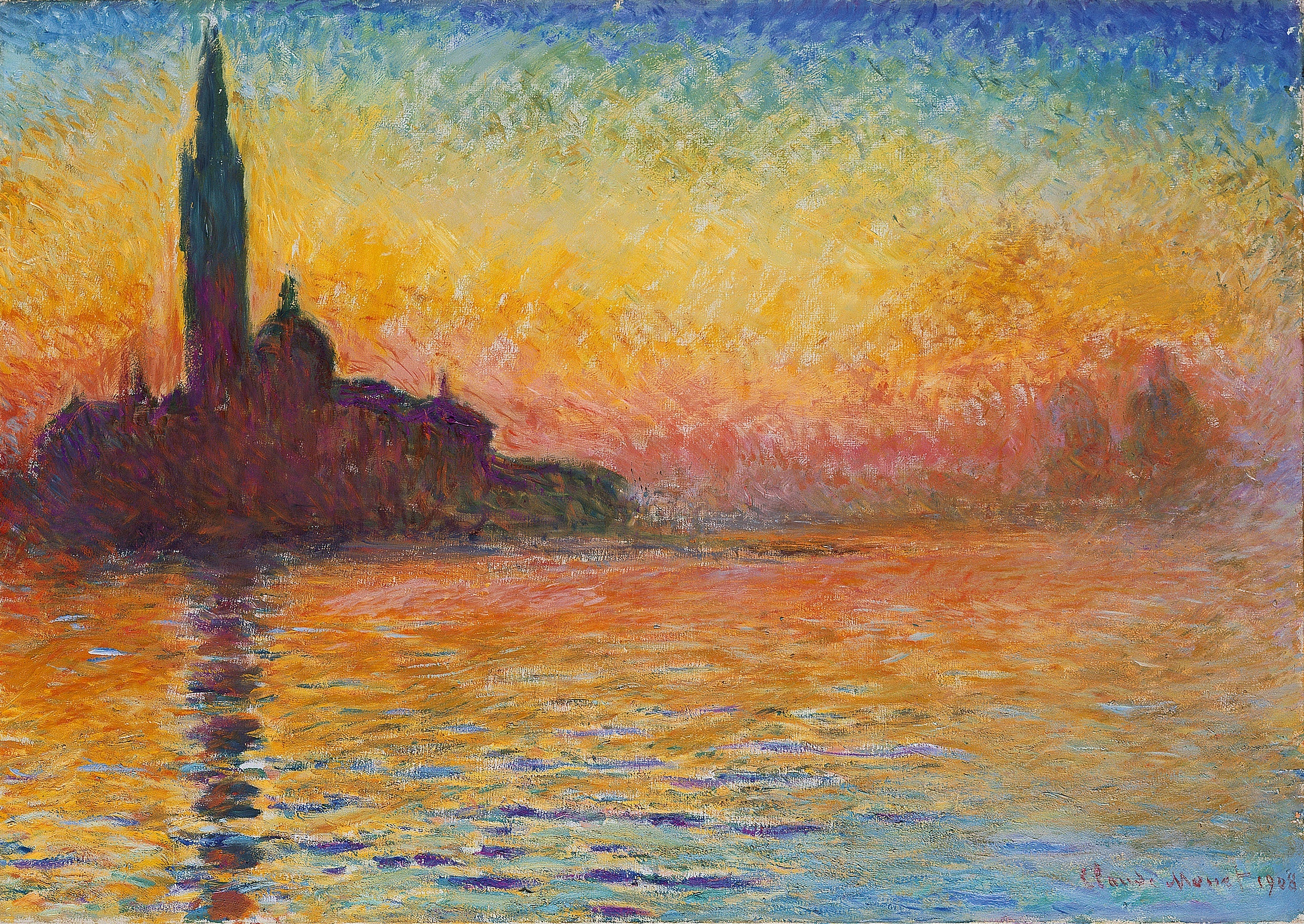 Reproduction du tableau « San Giorgio Maggiore au crépuscule - Claude Monet » par Alpha Reproduction en peinture à l’huile