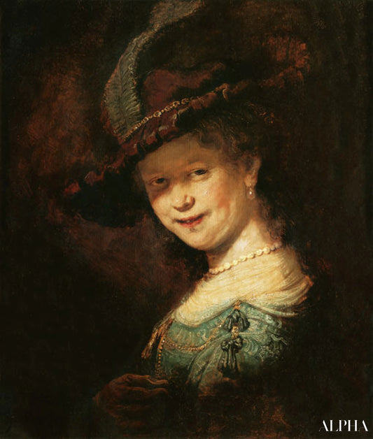 Saskia van Uijlenburgh en tant que jeune fille - Rembrandt van Rijn - Reproductions de tableaux et peintures haut de gamme