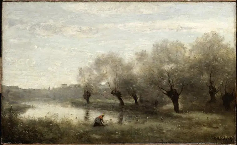 Saulaie alla punta di una palude - Jean-Baptiste Camille Corot