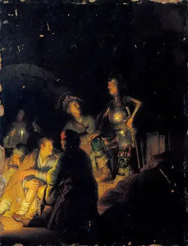Scène biblique nocturne - Rembrandt image 1 tableau peint à l’huile sur toile