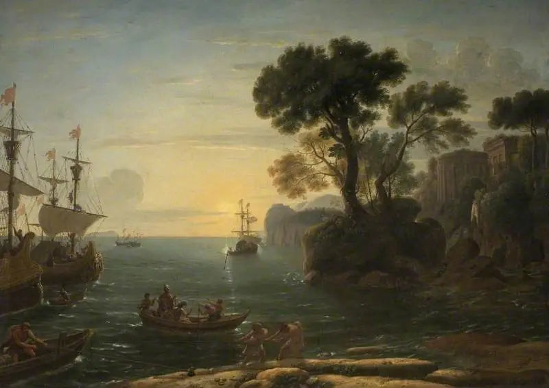 Scène côtière con lo sbarco di Enea nel Lazio - Claude Lorrain