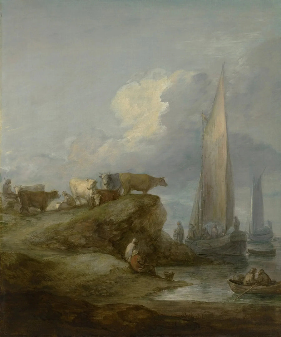 Scène côtière con navi e bestiame - Thomas Gainsborough