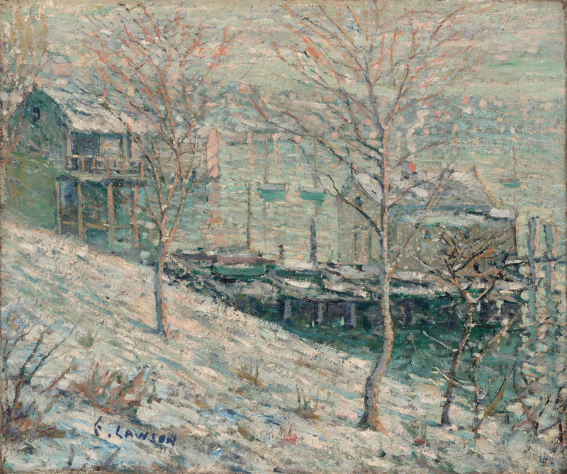 Scena invernale del fiume Harlem - Ernest Lawson