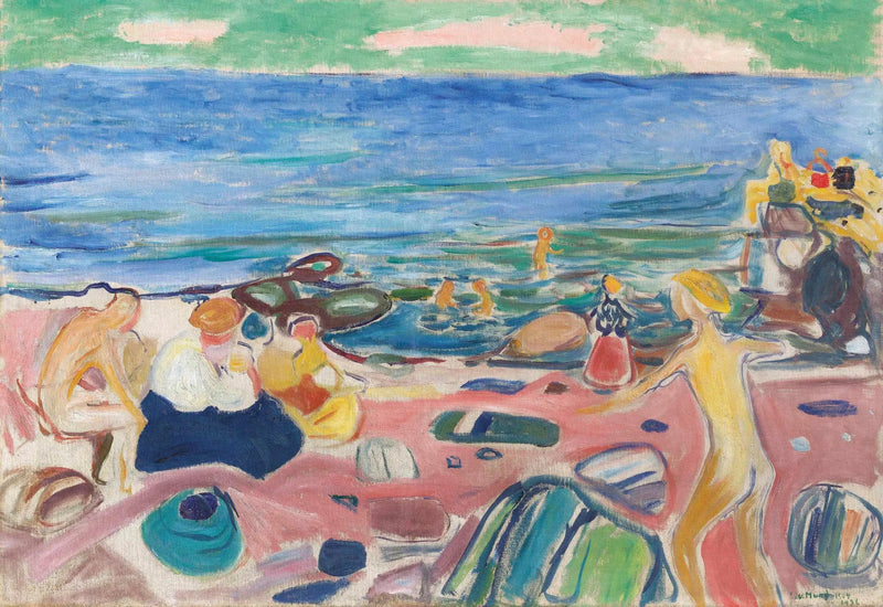 Scena di bagno ad Åsgårdstrand - Edvard Munch