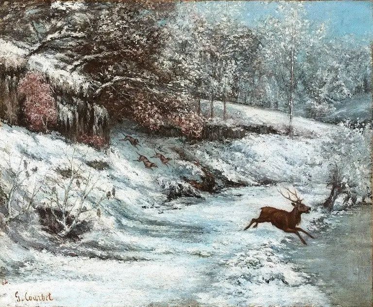 Scène di caccia sotto la neve - Gustave Courbet