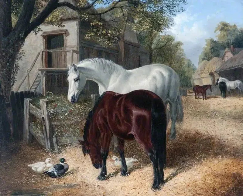 Scène di fattoria con cavalli - John Frederick Herring, Sr.