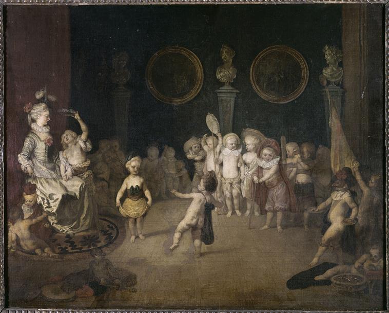 Scène della commedia italiana giocata da una compagnia di bambini - Antoine Watteau
