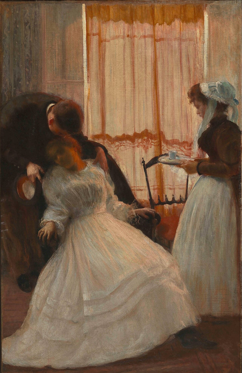Scena di vita quotidiana, realizzata durante il soggiorno parigino dell'artista - Eliseu Visconti