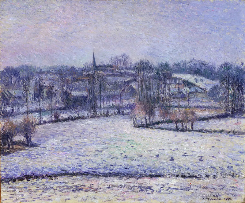 Scena di neve a Éragny (Vista di Bazincourt) - Camille Pissarro